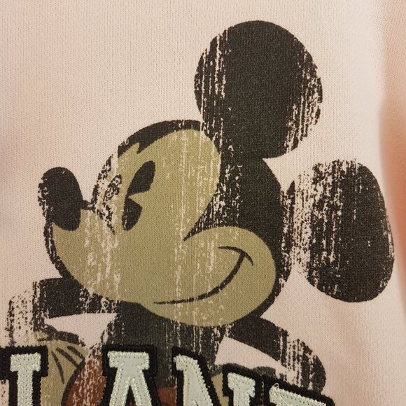 DISNEY Hoodie Large US L Mickey Mouse Pink Bunnyhug Pullover Disneyland Resorts - Picture 6 of 13
